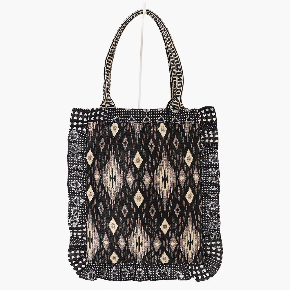 Iroquois Jacquard Frill Tote / BBB-2194-26fw-c2 Black