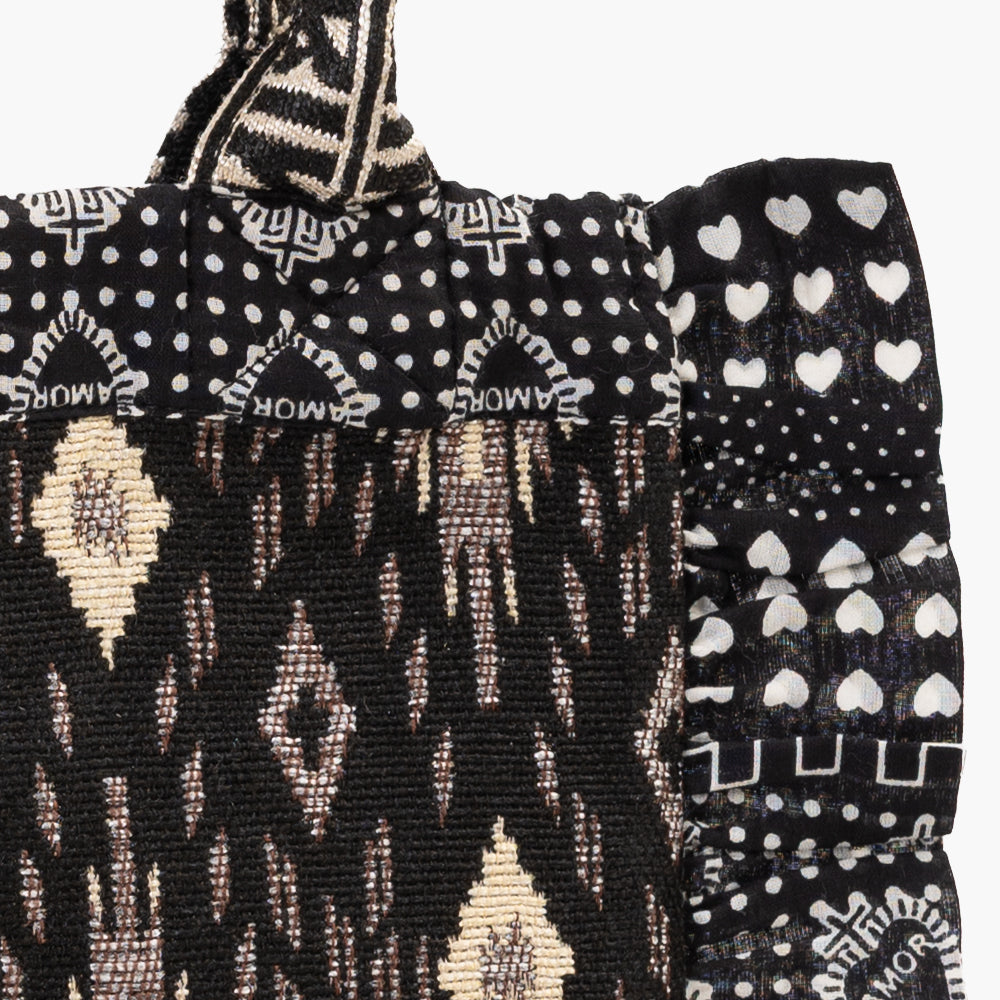 Iroquois Jacquard Frill Tote / BBB-2194-26fw-c2 Black