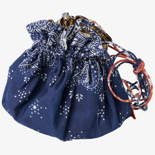 SOUP DUMPLING BAG Dumpling bag (reversible drawstring bag) c#5 New Paris Blue