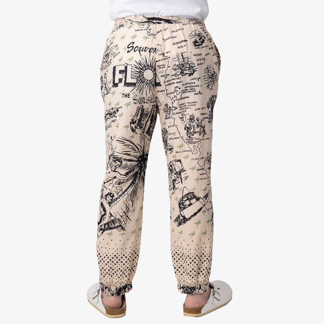 Map Print Pants FLORIDA Natural / BM1377florida-25s-c1