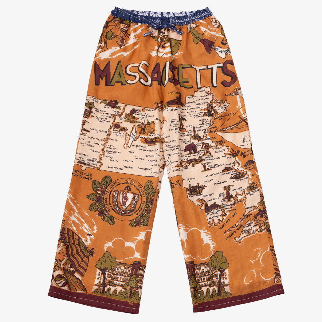 Map print easy pants MASSACHUSETTS Maroon / BM-80320S25-c2