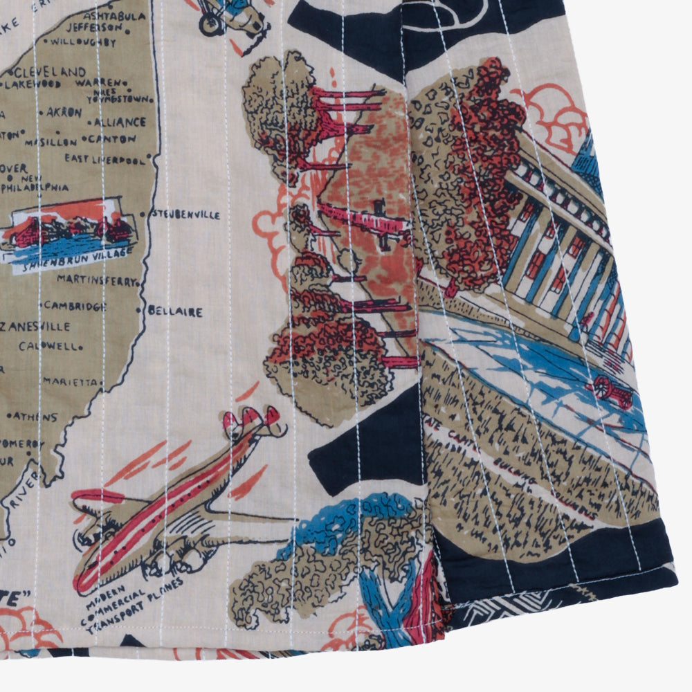Cotton Quilt V-Neck Shirts / PIM66NC-QT-26fw-c1 OHIO Navy