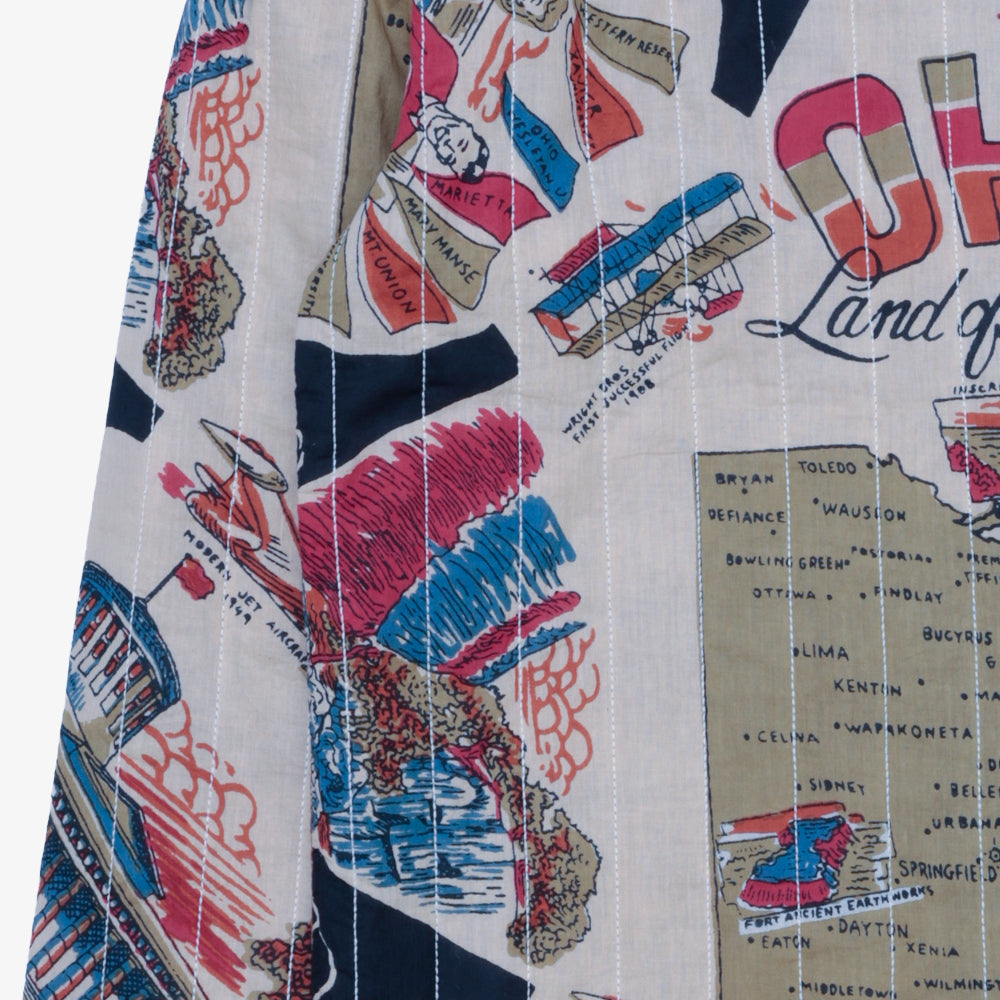 Cotton Quilt V-Neck Shirts / PIM66NC-QT-26fw-c1 OHIO Navy