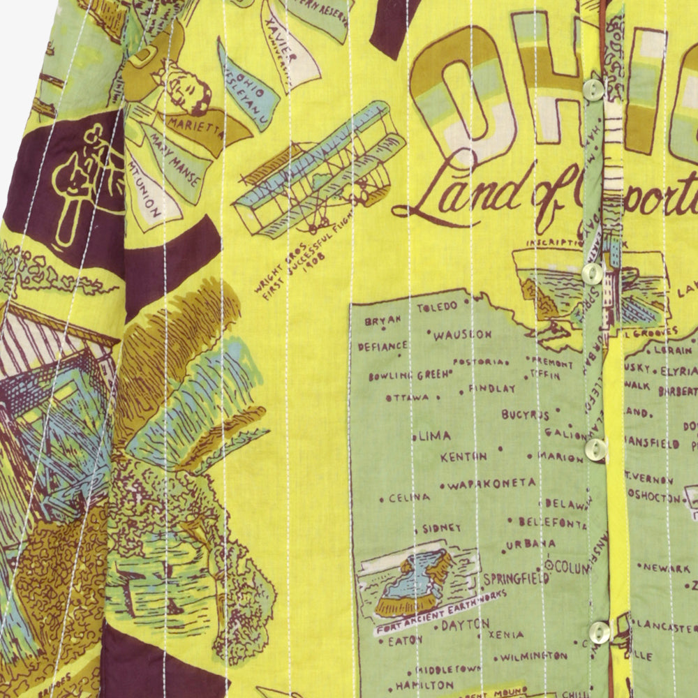 Cotton Quilt V-Neck Shirts / PIM66NC-QT-26fw-c2 OHIO Yellow