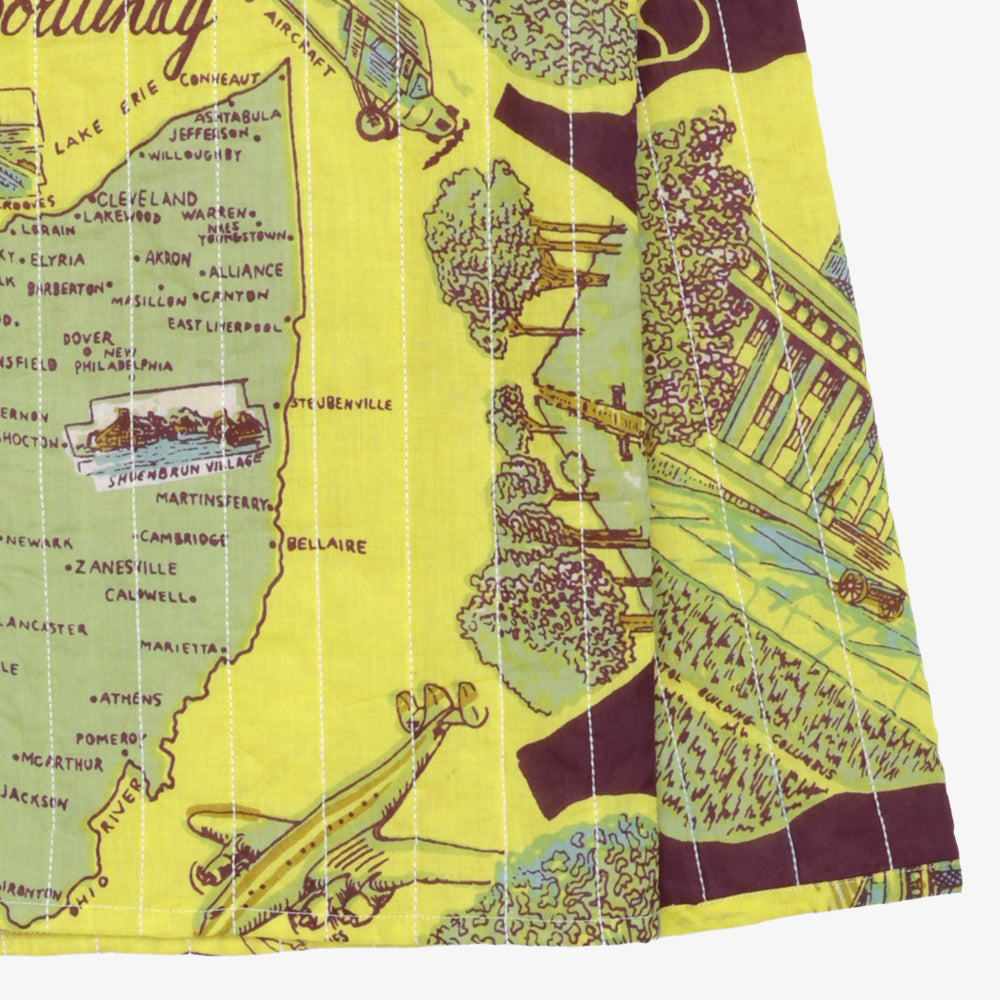 Cotton Quilt V-Neck Shirts / PIM66NC-QT-26fw-c2 OHIO Yellow
