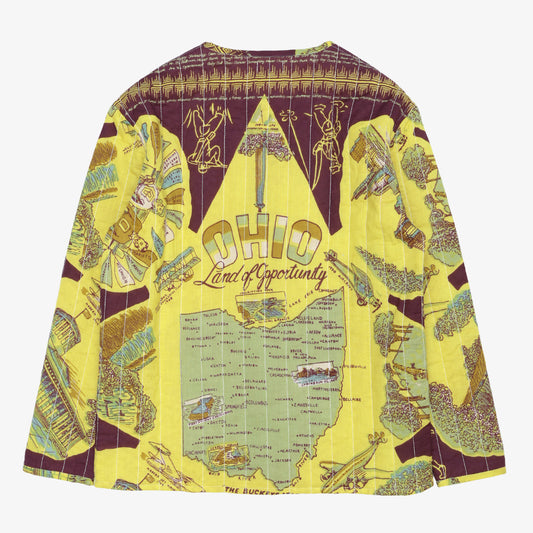 Cotton Quilt V-Neck Shirts / PIM66NC-QT-26fw-c2 OHIO Yellow