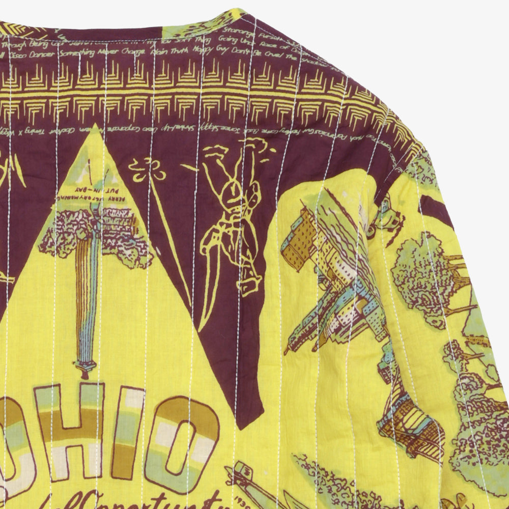 Cotton Quilt V-Neck Shirts / PIM66NC-QT-26fw-c2 OHIO Yellow