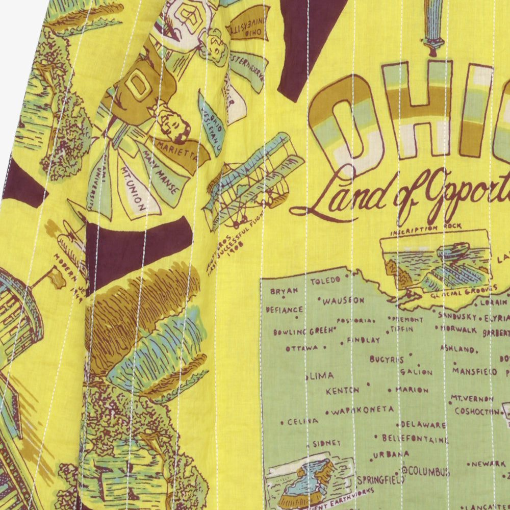 Cotton Quilt V-Neck Shirts / PIM66NC-QT-26fw-c2 OHIO Yellow