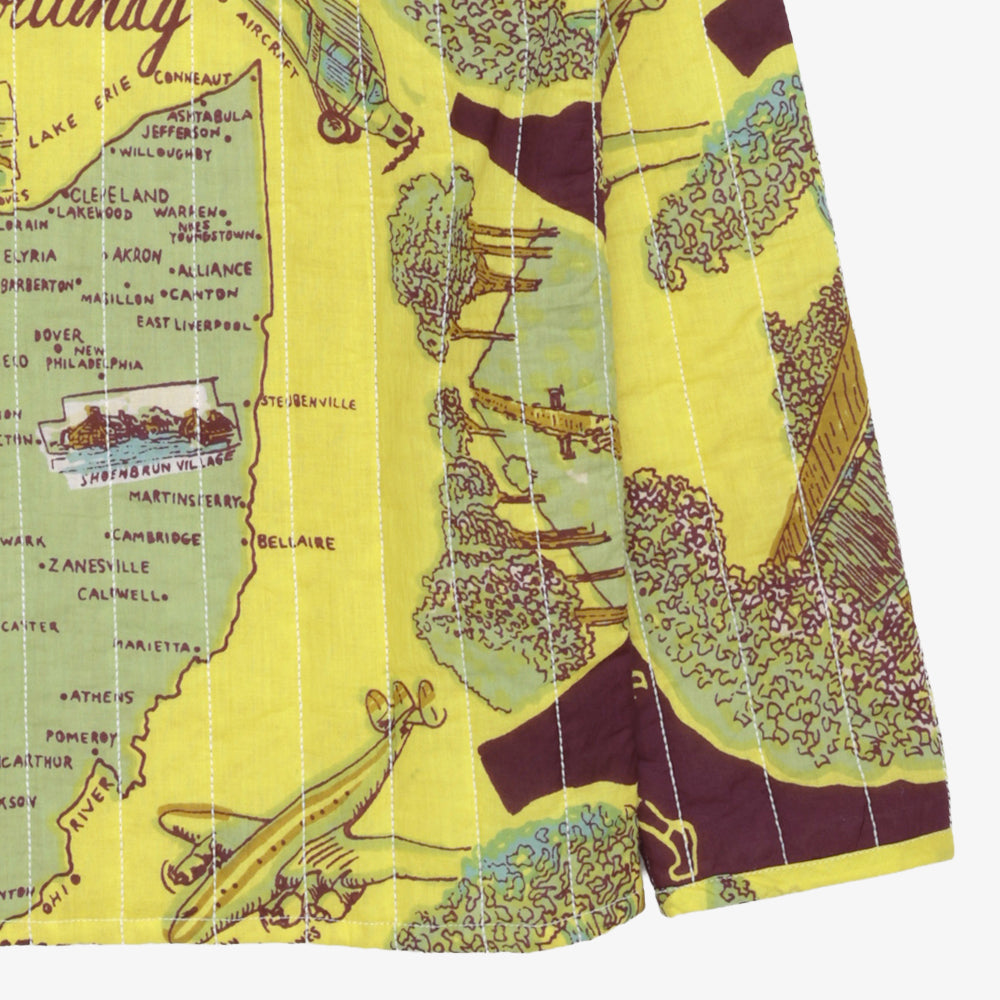 Cotton Quilt V-Neck Shirts / PIM66NC-QT-26fw-c2 OHIO Yellow