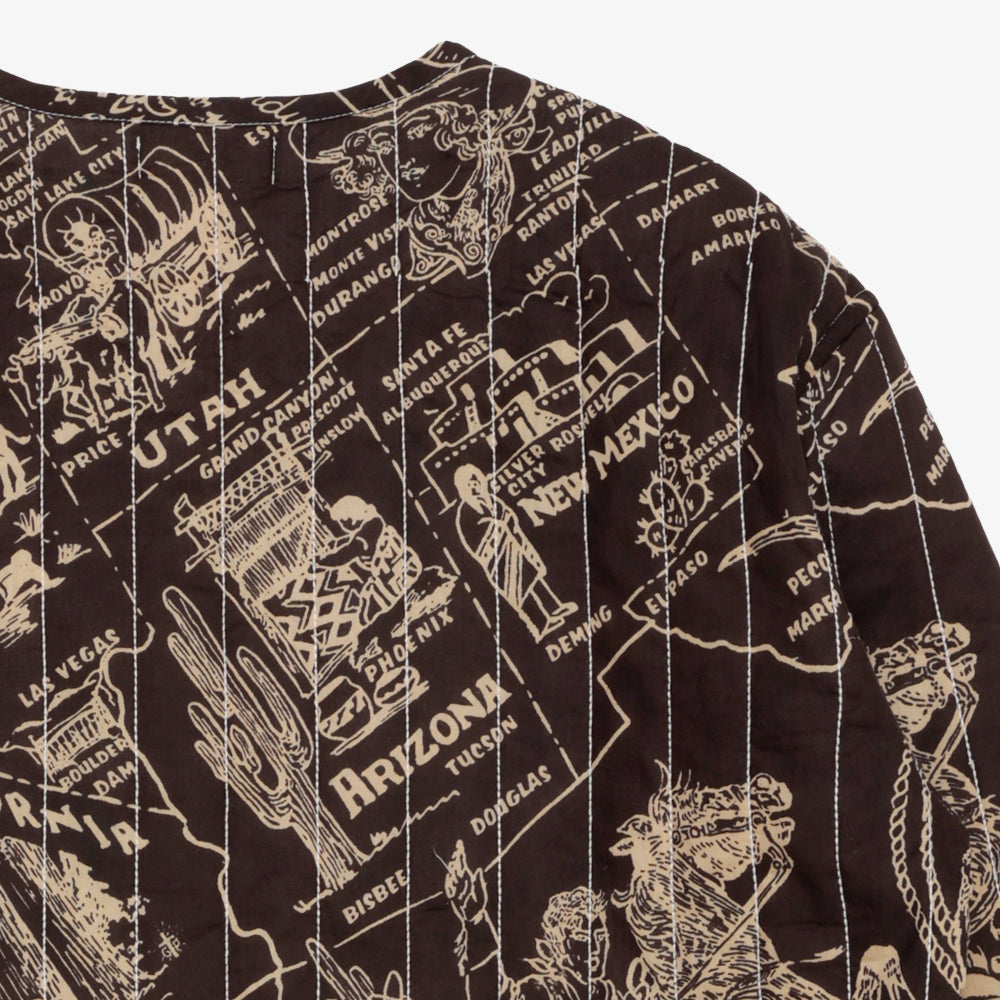 Cotton Quilt V-Neck Shirts / PIM66NC-QT-26fw-c5 MIDWEST Ebony
