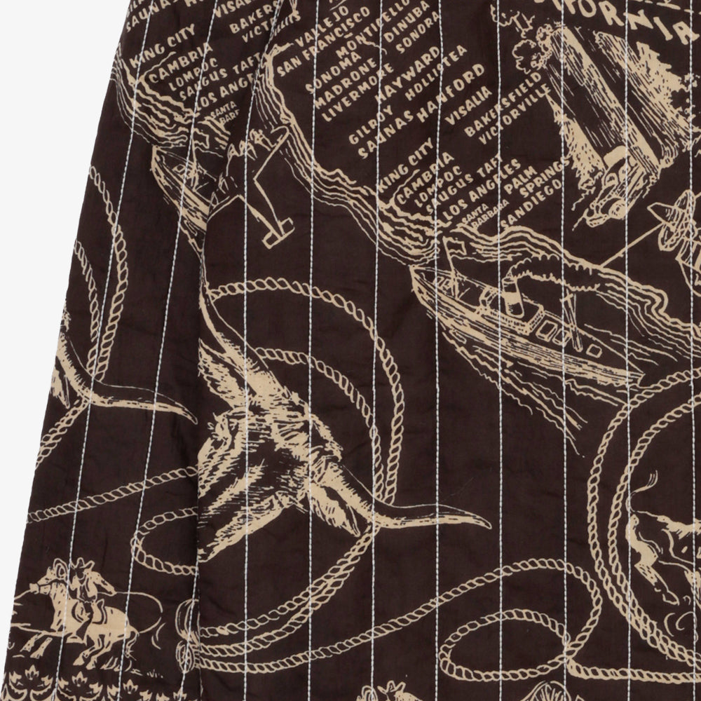 Cotton Quilt V-Neck Shirts / PIM66NC-QT-26fw-c5 MIDWEST Ebony