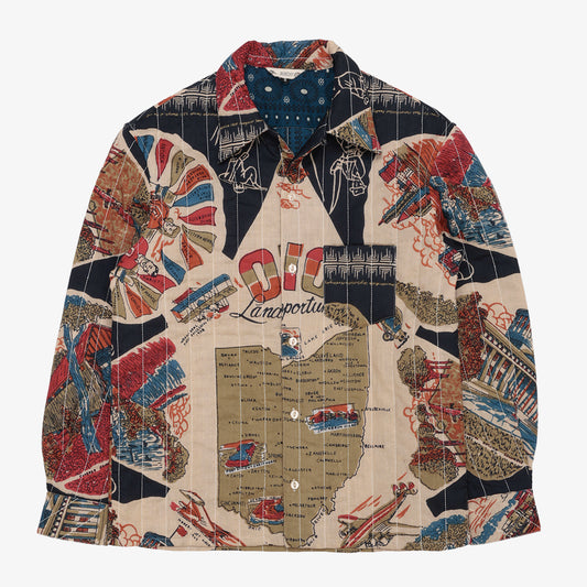 Cotton Quilt Open Collar Shirts / PIM66QT-26fw-c1 OHIO Navy