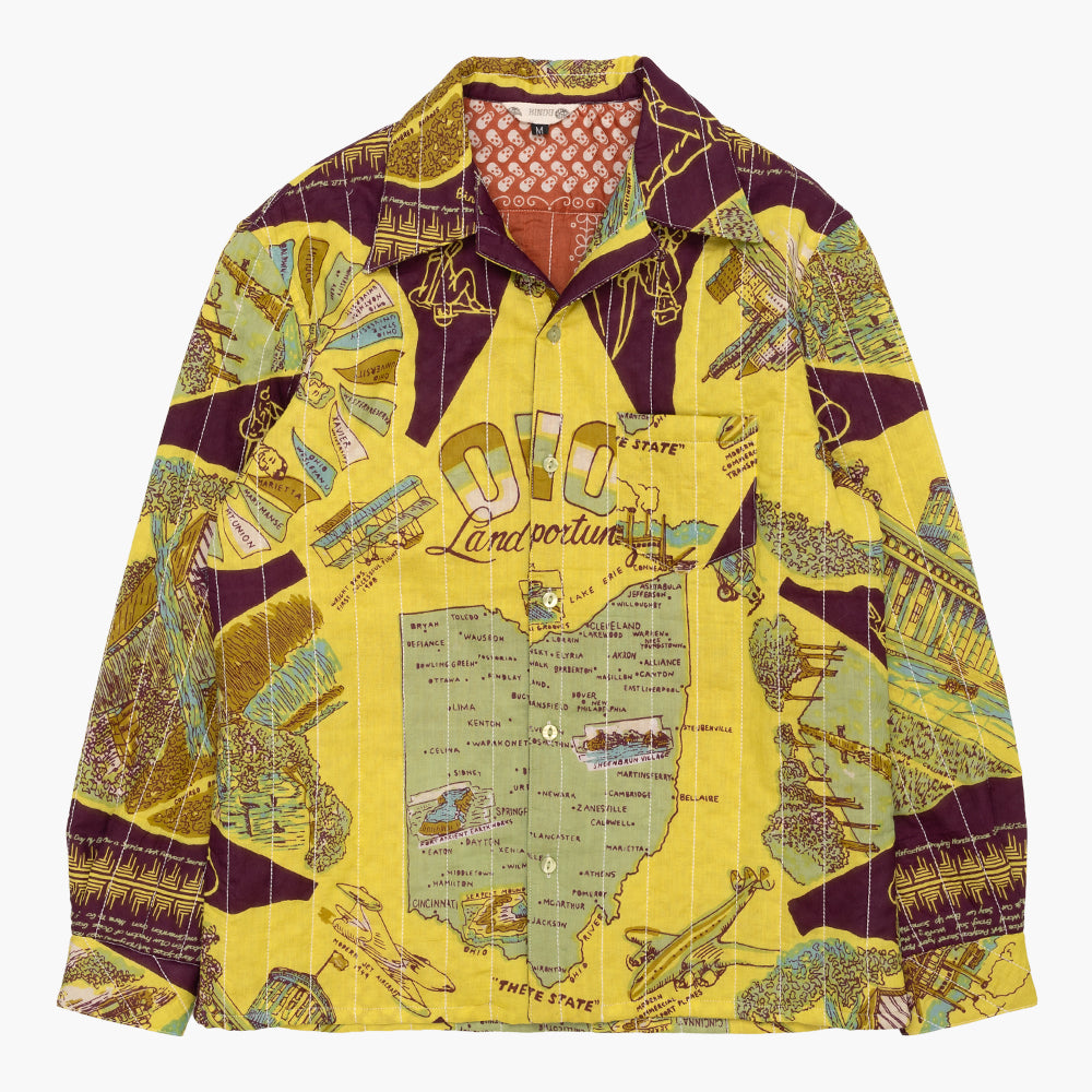 Cotton Quilt Open Collar Shirts / PIM66QT-26fw-c2 OHIO Yellow