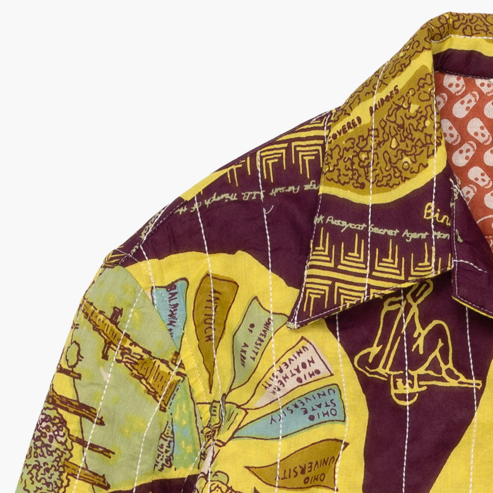 Cotton Quilt Open Collar Shirts / PIM66QT-26fw-c2 OHIO Yellow