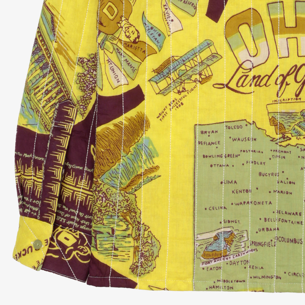 Cotton Quilt Open Collar Shirts / PIM66QT-26fw-c2 OHIO Yellow