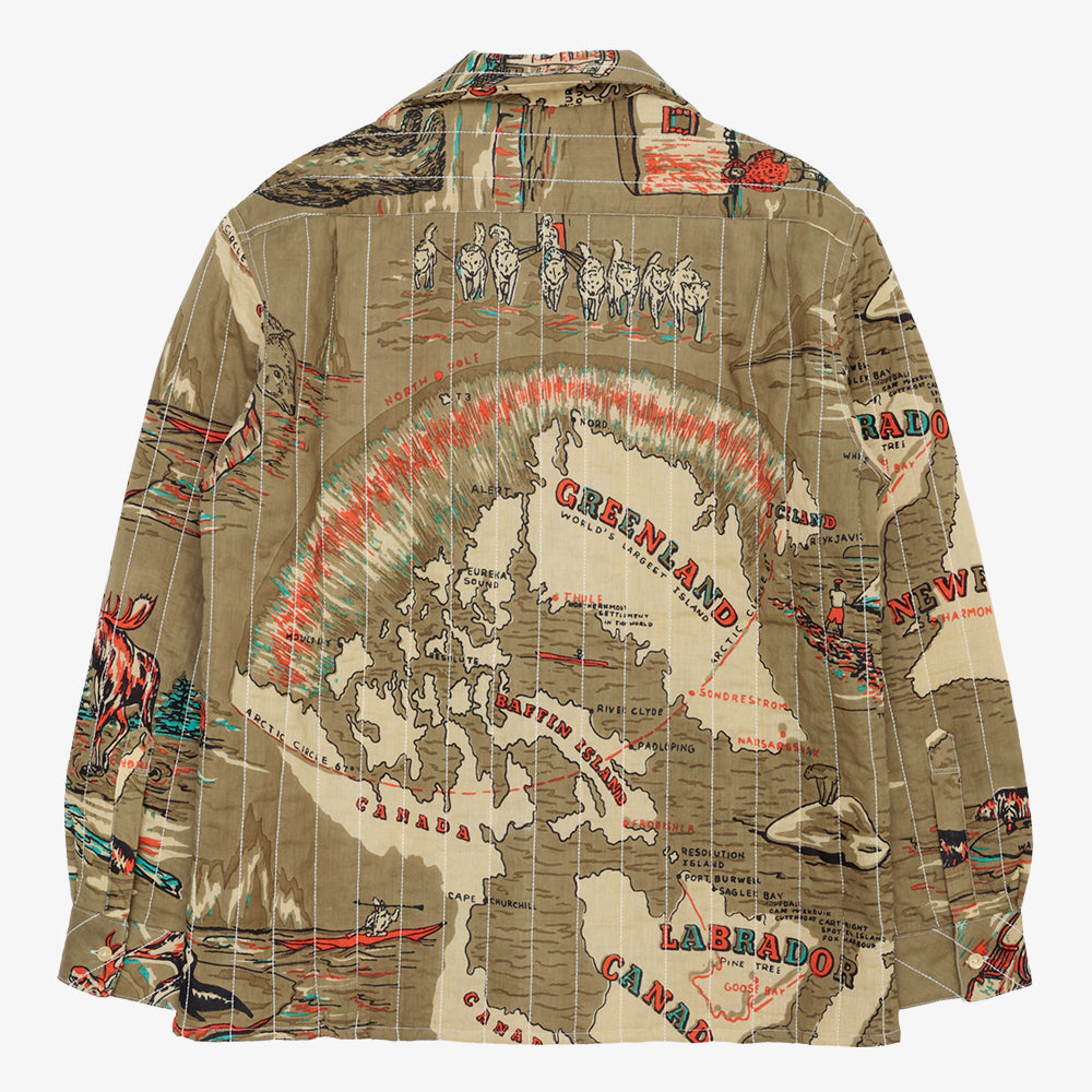Cotton Quilt Open Collar Shirts / PIM66QT-26fw-c3 GREENLAND Olive