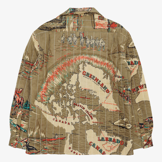 Cotton Quilt Open Collar Shirts / PIM66QT-26fw-c3 GREENLAND Olive