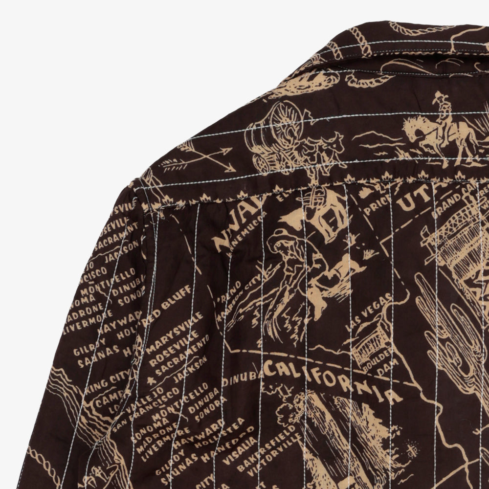 Cotton Quilt Open Collar Shirts / PIM66QT-26fw-c5 MIDWEST Ebony