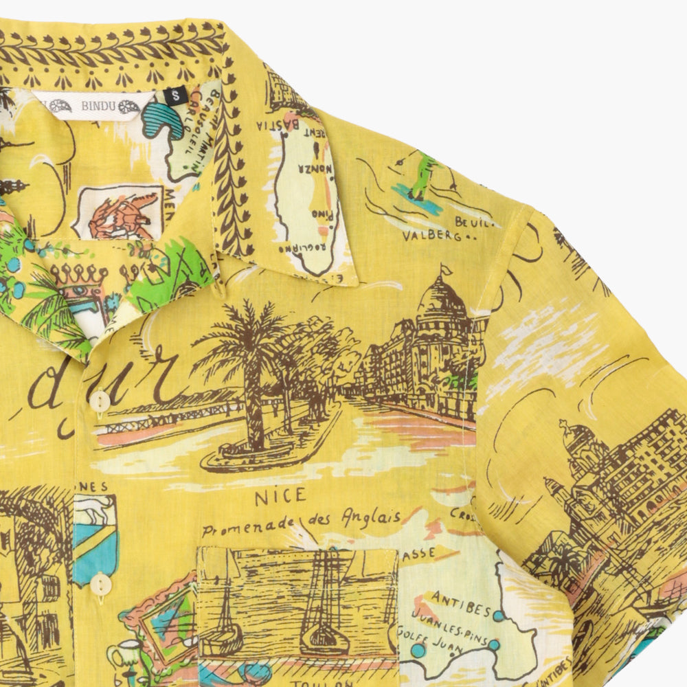 ハワイアンシャツ Cote d'azur Beige / PIM7725map-26ms-c1