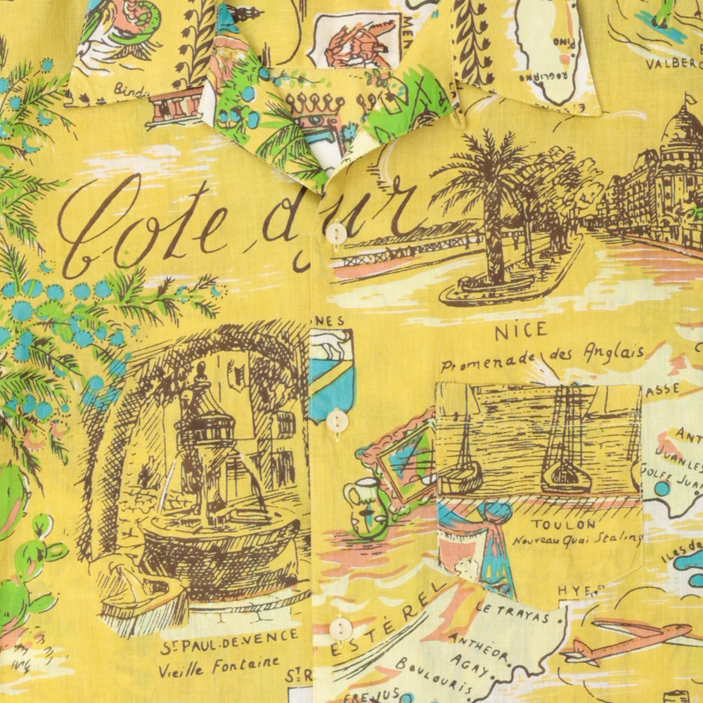 ハワイアンシャツ Cote d'azur Beige / PIM7725map-26ms-c1