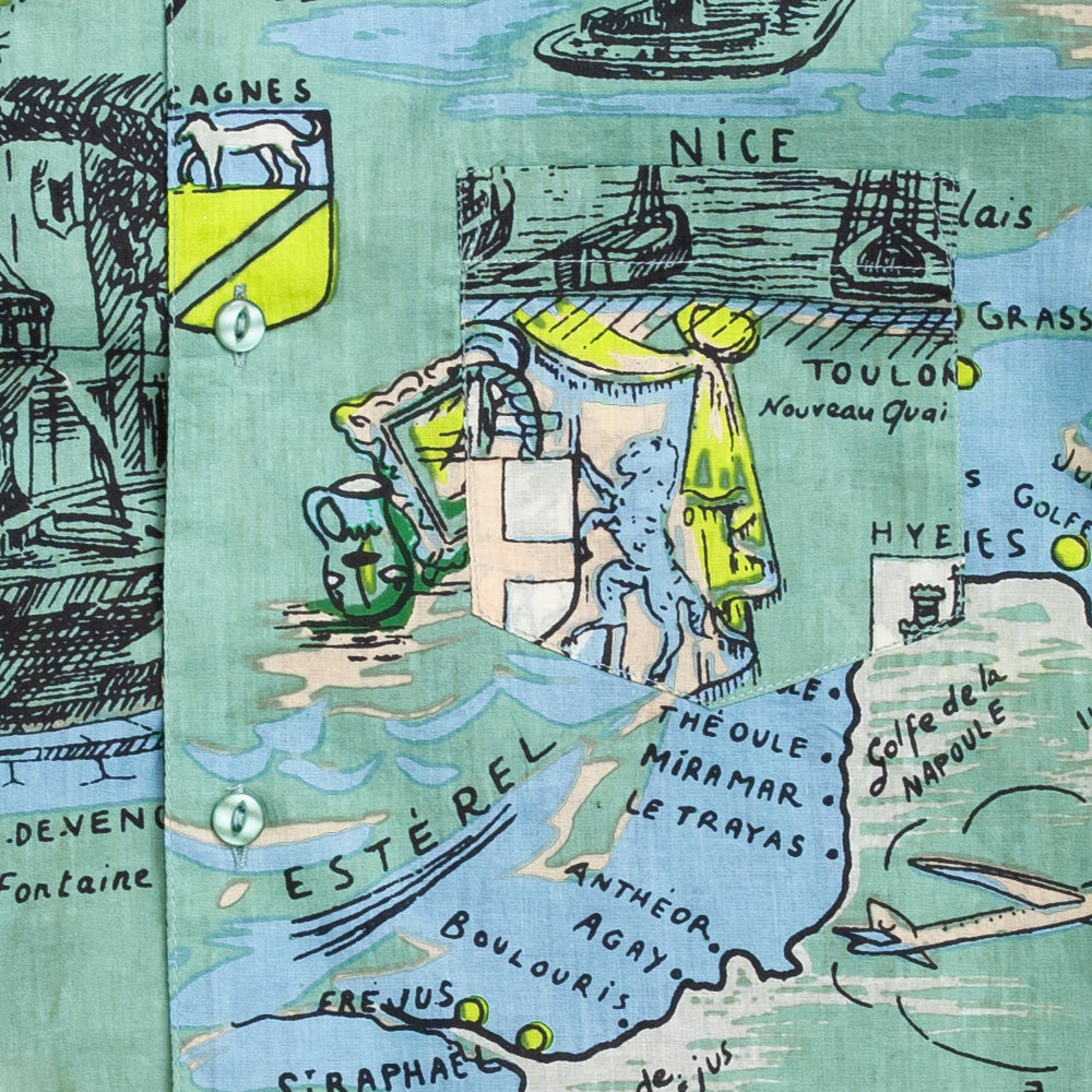 ハワイアンシャツ Cote d'azur Mint / PIM7725map-26ms-c2