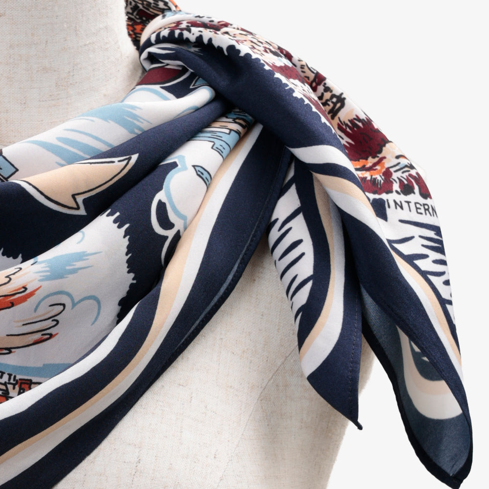New York Polyester Small Scarf Navy / TB1Newyork70-c1