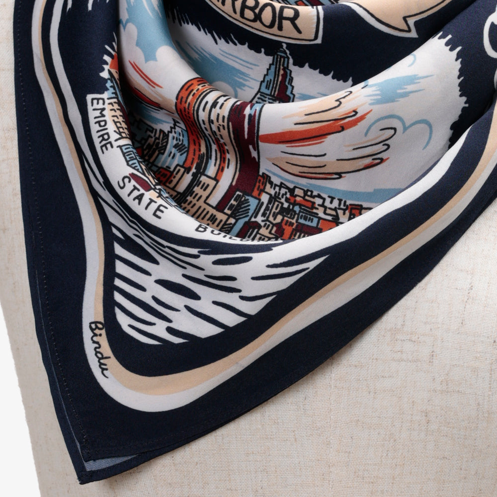 New York Polyester Small Scarf Navy / TB1Newyork70-c1