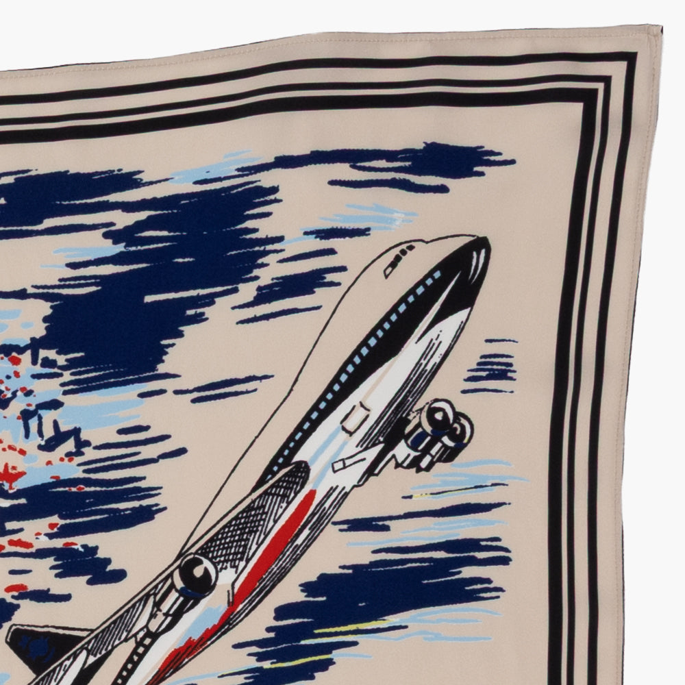 Paris Polyester Map Scarf Natural / TB1Paris100-c1