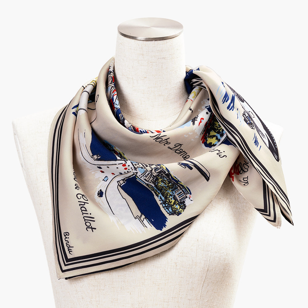 Paris Polyester Small Scarf Natural / TB1paris70-c1