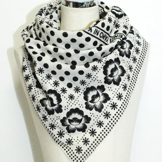 オーキッドプリント・スカーフ・ホワイト