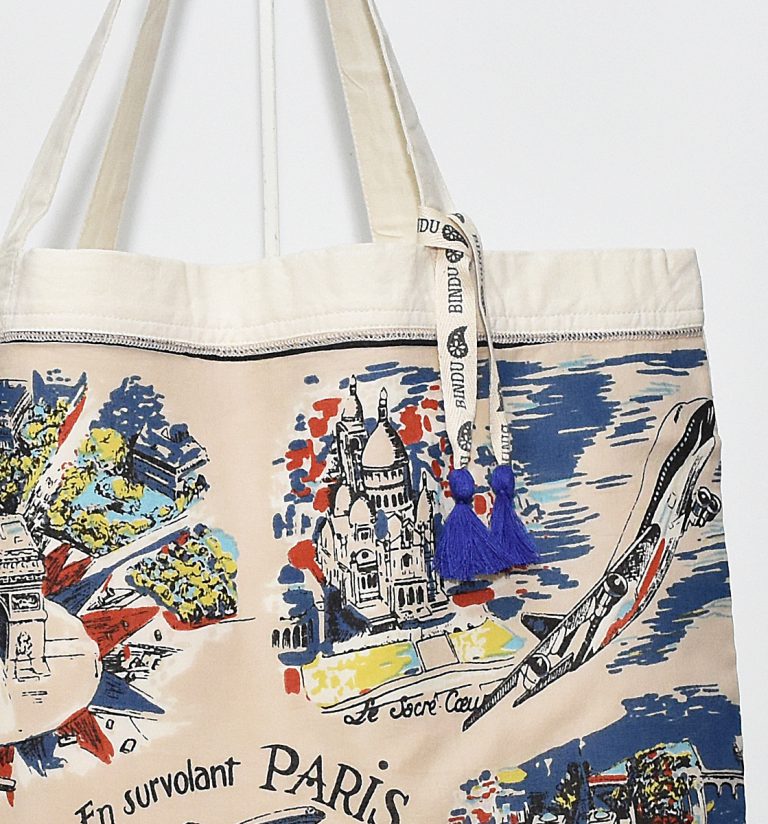 Bandana Eco Bag Big ・Paris/white